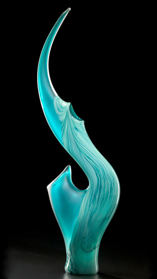 Jade Grand Serenoa art glass sculpture by Bernard Katz